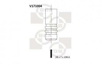 Купити V171004 BGA Випускний клапан Alfa Romeo 147 (2.0, 2.0 16V T.SPARK)