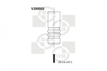 Купить V290002 BGA Впускной клапан Омега Б (2.0 DTI 16V, 2.2 DTI 16V)