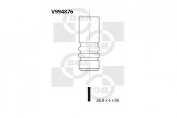 Купити V994876 BGA Впускний клапан Брава (1.2 16V, 1.2 16V 80)