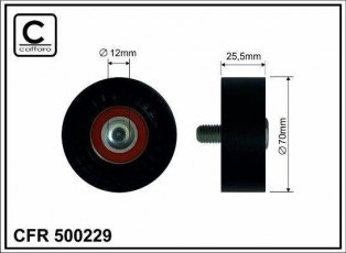 Купить 500229 CAFFARO Ролик приводного ремня, D-наружный: 70 мм, ширина 25,5 мм