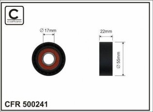 Купить 500241 CAFFARO Ролик приводного ремня MINI, D-наружный: 55 мм, ширина 22 мм