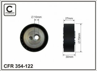 Купить 354-122 CAFFARO Ролик приводного ремня Эксперт (1.9, 2.0), D-наружный: 70 мм, ширина 27,5 мм