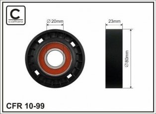 Купить 10-99 CAFFARO Ролик приводного ремня Fiat Uno (1.4, 1.5), D-наружный: 80 мм, ширина 23,1 мм