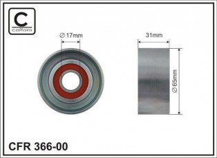 Купити 366-00 CAFFARO Ролик приводного ременя Соната (2.0, 2.0 VVTi GLS, 2.4), D-зовнішній: 65 мм, ширина 30,5 мм
