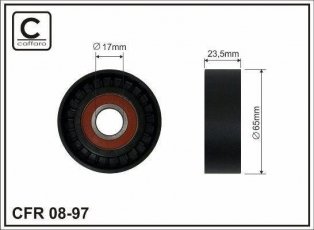 Купить 08-97 CAFFARO Ролик приводного ремня, D-наружный: 65 мм, ширина 23,2 мм