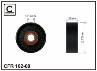 Купить 102-00 CAFFARO Ролик приводного ремня Sprinter 3.5, D-наружный: 76 мм, ширина 26 мм