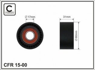 Купить 15-00 CAFFARO Ролик приводного ремня Трафик 2.5, D-наружный: 60 мм, ширина 31 мм