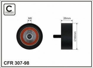 Купить 307-98 CAFFARO Ролик приводного ремня Мовано (2.5 D, 2.8 DTI), D-наружный: 60 мм, ширина 26 мм