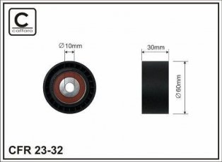 Купить 23-32 CAFFARO Ролик приводного ремня Expert (1.6 HDi 90, 1.6 HDi 90 16V), D-наружный: 60 мм, ширина 30,1 мм