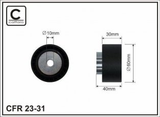 Купить 23-31 CAFFARO Ролик приводного ремня Эксперт (1.9, 2.0), D-наружный: 60 мм, ширина 30 мм