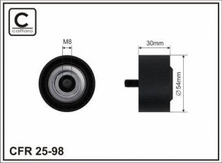 Купить 25-98 CAFFARO Ролик приводного ремня Sprinter 3.0, D-наружный: 54 мм, ширина 29,5 мм