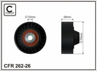 Ролик приводного ременя 262-26 CAFFARO – D-зовнішній: 70 мм, ширина 26 мм фото 1