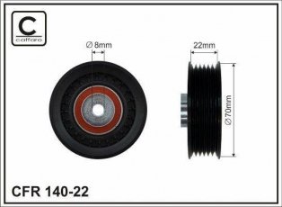 Купить 140-22 CAFFARO Ролик приводного ремня Спринтер (2.3, 2.9), D-наружный: 70 мм, ширина 22,5 мм