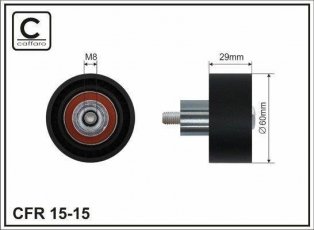 Купити 15-15 CAFFARO Ролик приводного ременя Mondeo (1.6, 1.8, 2.0), D-зовнішній: 60 мм, ширина 29 мм
