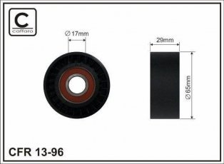 Купить 13-96 CAFFARO Ролик приводного ремня, D-наружный: 65,1 мм, ширина 29 мм