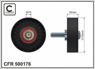 Купить 500176 CAFFARO Ролик приводного ремня Scudo (2.0, 2.0 16V), D-наружный: 78,3 мм, ширина 25 мм