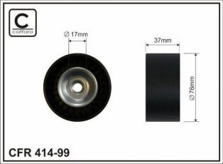 Купить 414-99 CAFFARO Ролик приводного ремня Аккорд (2.0, 2.4), D-наружный: 76 мм, ширина 37 мм