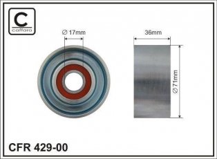 Ролик приводного ремня 429-00 CAFFARO – D-наружный: 70 мм, ширина 36,1 мм фото 1