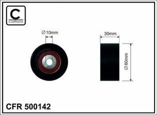 Купить 500142 CAFFARO Ролик приводного ремня Citroen C3 (1.4, 1.6), D-наружный: 60 мм, ширина 30 мм