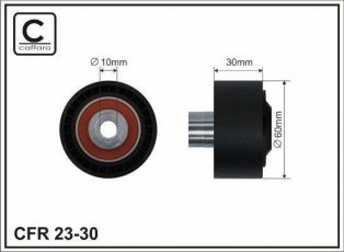 Купить 23-30 CAFFARO Ролик приводного ремня Focus (1.6 TDCi, 1.6 TDCi ECOnetic), D-наружный: 60 мм, ширина 30 мм