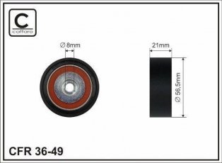 Купить 36-49 CAFFARO Ролик приводного ремня Симбол 1.2 16V, D-наружный: 56 мм, ширина 22 мм