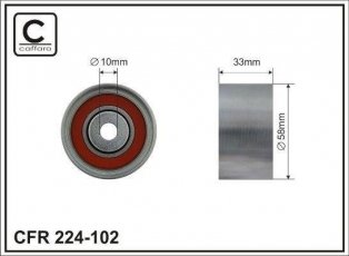 Купить 224-102 CAFFARO Ролик приводного ремня Mazda 5 2.0 CD, D-наружный: 58 мм, ширина 33 мм
