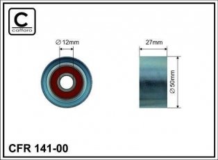 Ролик приводного ременя 141-00 CAFFARO – D-зовнішній: 50 мм, ширина 27 мм фото 1