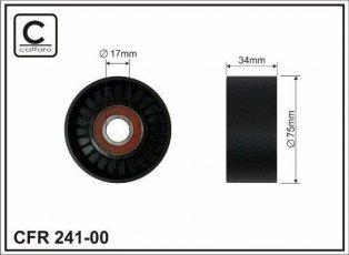 Купити 241-00 CAFFARO Ролик приводного ременя, D-зовнішній: 76 мм, ширина 34 мм