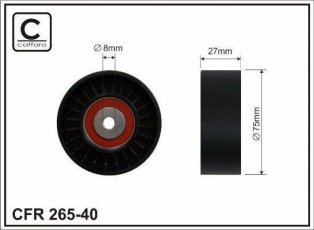 Ролик приводного ремня 265-40 CAFFARO – D-наружный: 75 мм, ширина 27 мм фото 1