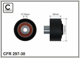 Купити 297-30 CAFFARO Ролик приводного ременя Сітроен С4 1.6 HDi, D-зовнішній: 60 мм, ширина 30,1 мм