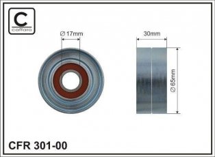 Купить 301-00 CAFFARO Ролик приводного ремня Megane (1.9, 2.0), D-наружный: 65,5 мм, ширина 30 мм