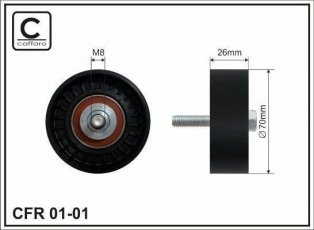 Купить 01-01 CAFFARO Ролик приводного ремня Фокус (1.4 16V, 1.6 16V), D-наружный: 70 мм, ширина 26 мм