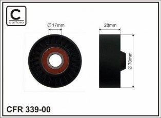 Купить 339-00 CAFFARO Ролик приводного ремня Auris (2.0 D-4D, 2.2 D), D-наружный: 70 мм, ширина 28 мм