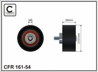 Купить 161-54 CAFFARO Ролик приводного ремня Альфа Ромео  (1.6, 1.7, 2.0), D-наружный: 57 мм, ширина 29 мм