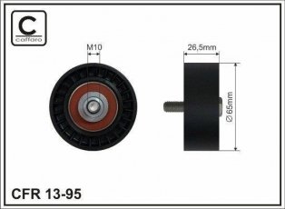 Купити 13-95 CAFFARO Ролик приводного ременя Пежо 206 (1.1, 1.4, 1.6), D-зовнішній: 65 мм, ширина 26,5 мм