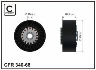 Купить 340-68 CAFFARO Ролик приводного ремня Partner (1.1, 1.4, 1.6 16V), D-наружный: 70 мм, ширина 28 мм