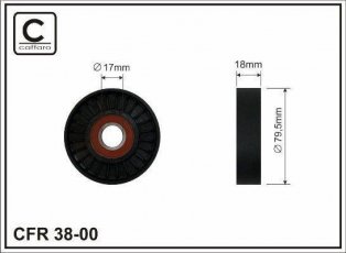 Купить 38-00 CAFFARO Ролик приводного ремня Kangoo 1.4, D-наружный: 80 мм, ширина 18 мм