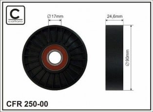 Купити 250-00 CAFFARO Ролик приводного ременя Авенсіс 2.0 D-4D, D-зовнішній: 90 мм, ширина 25 мм