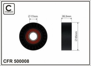 Ролик приводного ременя 500008 CAFFARO – D-зовнішній: 65 мм, ширина 26,5 мм фото 1
