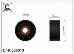 Ролик приводного ремня 500013 CAFFARO – D-наружный: 76 мм, ширина 31 мм фото 1