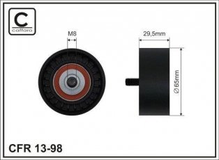Ролик приводного ременя 13-98 CAFFARO – D-зовнішній: 65 мм, ширина 29,5 мм фото 1