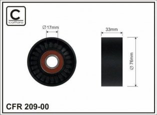 Купить 209-00 CAFFARO Ролик приводного ремня Соренто 2.5 CRDi, D-наружный: 76 мм, ширина 32 мм