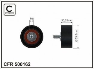 Ролик приводного ременя 500162 CAFFARO – D-зовнішній: 53,5 мм, ширина 30,25 мм фото 1
