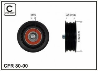 Купить 80-00 CAFFARO Ролик приводного ремня X-Type (2.0 D, 2.2 D), D-наружный: 64 мм, ширина 22,5 мм