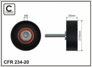 Купить 234-20 CAFFARO Ролик приводного ремня Mondeo (1.8, 2.0), D-наружный: 70 мм, ширина 25,5 мм