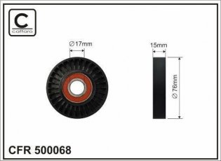 Ролик приводного ремня 500068 CAFFARO – D-наружный: 76 мм, ширина 15 мм фото 1