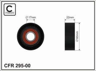 Купить 295-00 CAFFARO Ролик приводного ремня Фиеста (1.8 D, D 1.8), D-наружный: 60 мм, ширина 22,1 мм