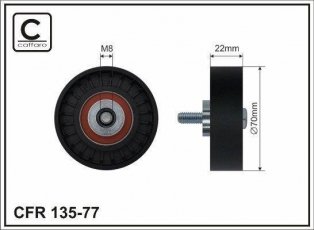 Купити 135-77 CAFFARO Ролик приводного ременя Jumper (2.8, 3.0), D-зовнішній: 70 мм, ширина 24 мм