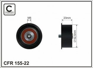 Купить 155-22 CAFFARO Ролик приводного ремня Corsa (1.4, 1.8), D-наружный: 52,5 мм, ширина 23 мм