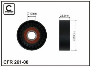 Купити 261-00 CAFFARO Ролик приводного ременя Ванео 1.7 CDI, D-зовнішній: 65 мм, ширина 22,5 мм